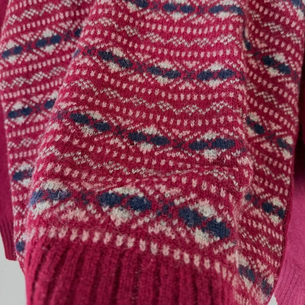 Vintage Shetland Scotland 100% Wool Fair Isle Sweater 44 Old Money Cabincore - Picture 5 of 10
